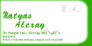 matyas alexay business card